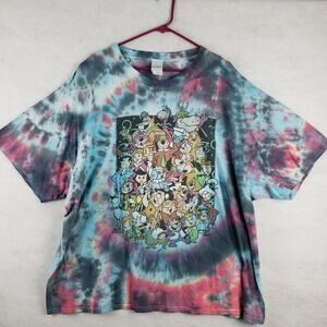 Hana Barbera Size 3XL Tie Dye Character Tee Shirt Classic Cartoon Yogi Flinstone